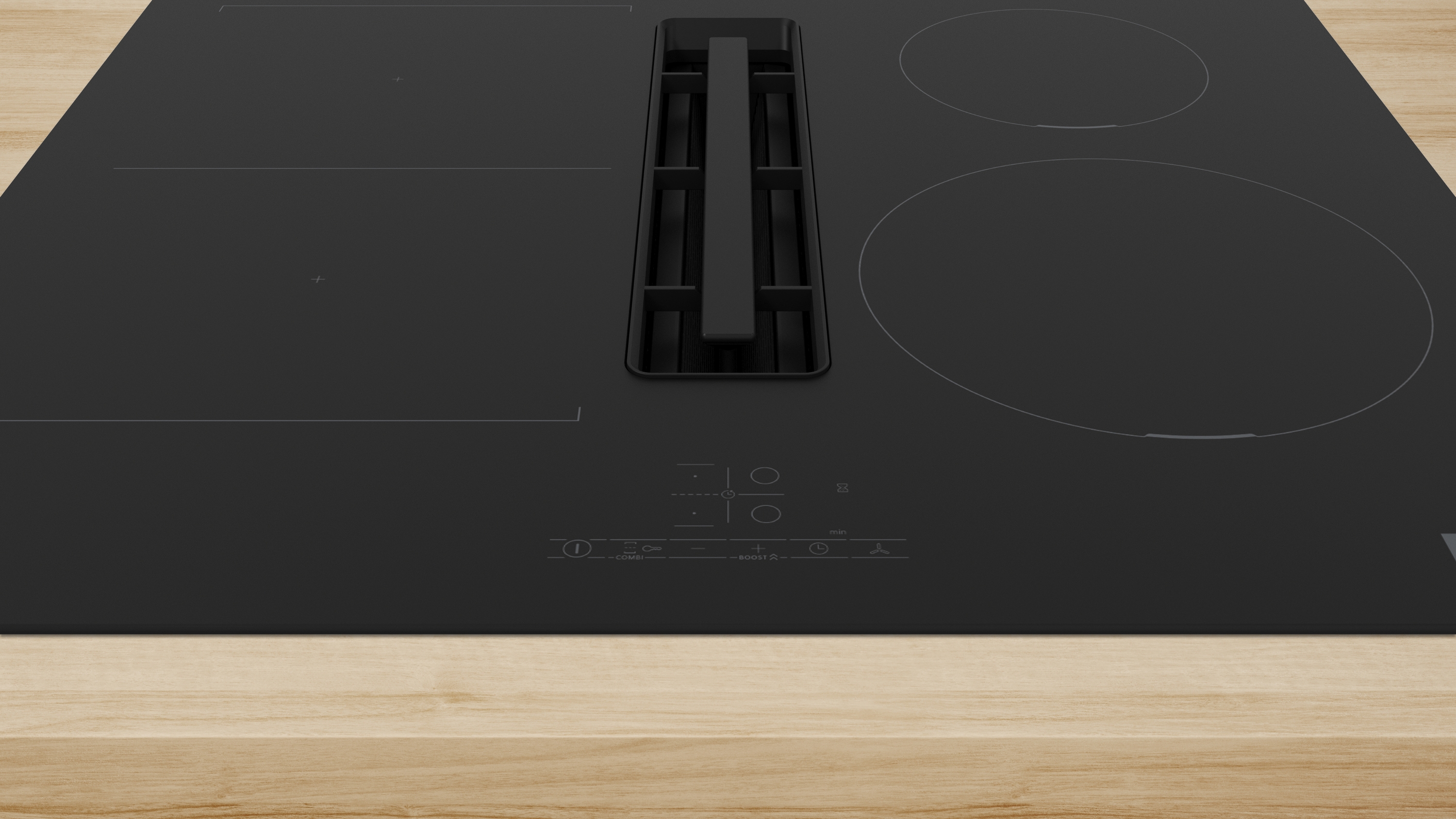 Series 4, Induction hob with integrated ventilation system, 60 cm, surface mount without frame, PVS611B16E
