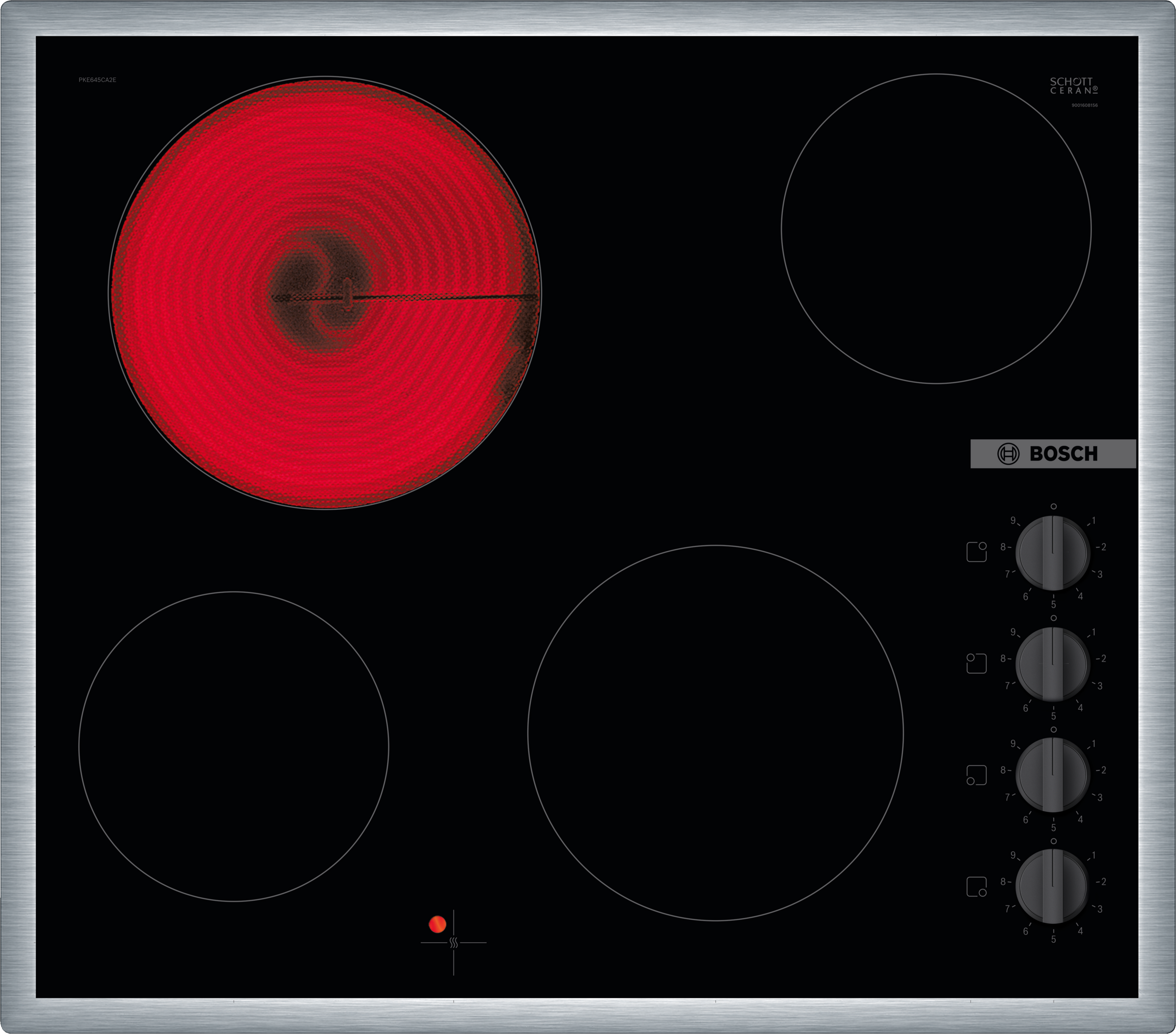 Series 2, Electric hob, 60 cm, Black, surface mount with frame, PKE645CA2E