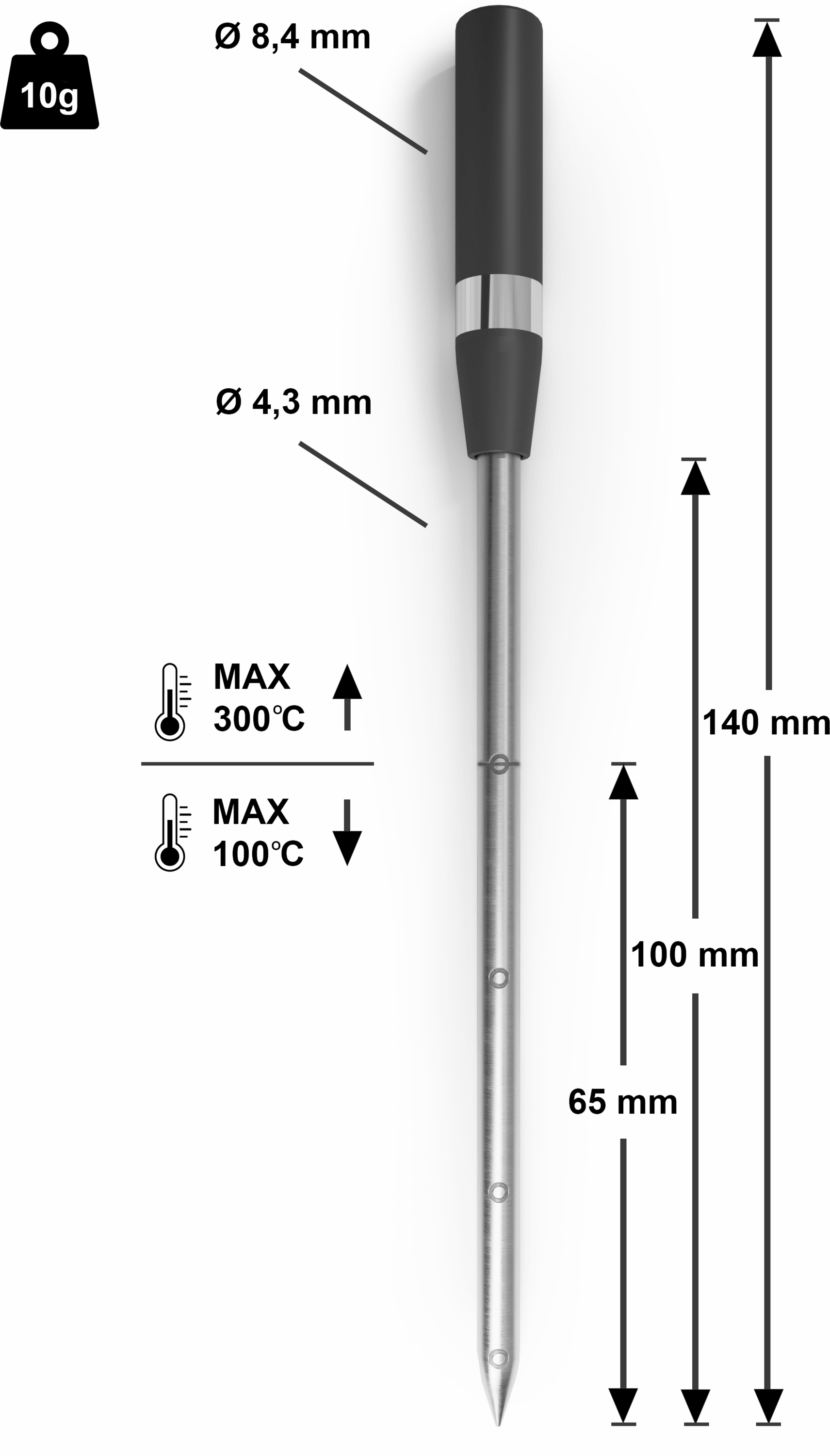 Wireless meat probe, 150 x 19 x 52 mm, dishwasher suitable, HEZ32WA00